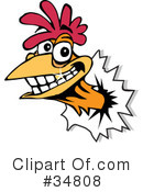 Rooster Clipart #34808 by Dennis Holmes Designs