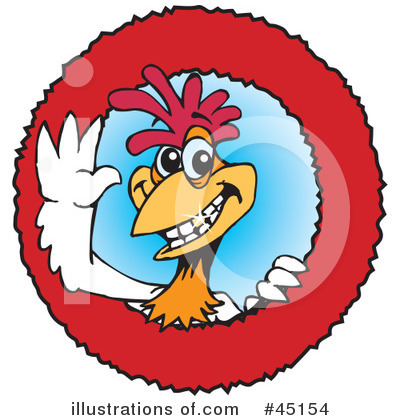 Royalty-Free (RF) Rooster Clipart Illustration by Dennis Holmes Designs - Stock Sample #45154