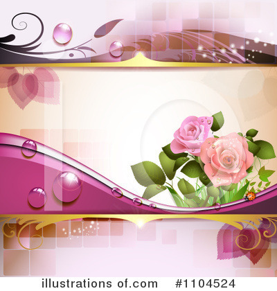 Royalty-Free (RF) Rose Background Clipart Illustration by merlinul - Stock Sample #1104524