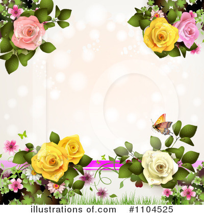 Royalty-Free (RF) Rose Background Clipart Illustration by merlinul - Stock Sample #1104525