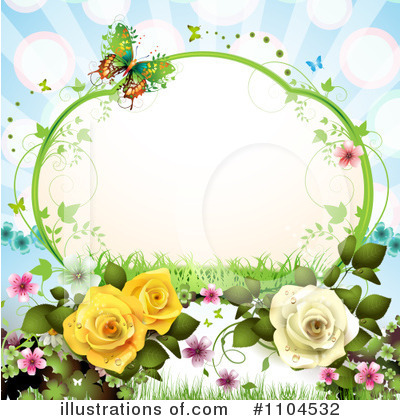 Royalty-Free (RF) Rose Background Clipart Illustration by merlinul - Stock Sample #1104532