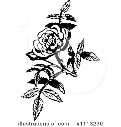 Royalty-Free (RF) Rose Clipart Illustration by Prawny Vintage - Stock Sample #1113230