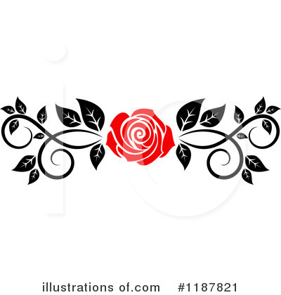 Royalty-Free (RF) Rose Clipart Illustration by Vector Tradition SM - Stock Sample #1187821