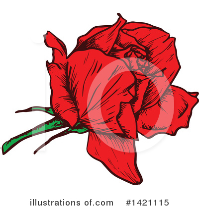 Royalty-Free (RF) Rose Clipart Illustration by Vector Tradition SM - Stock Sample #1421115
