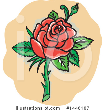 Royalty-Free (RF) Rose Clipart Illustration by patrimonio - Stock Sample #1446187