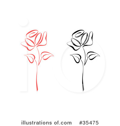 Royalty-Free (RF) Rose Clipart Illustration by C Charley-Franzwa - Stock Sample #35475