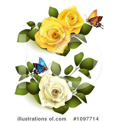 Royalty-Free (RF) Roses Clipart Illustration by merlinul - Stock Sample #1097714