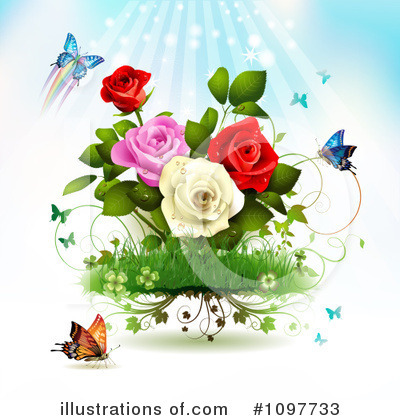 Royalty-Free (RF) Roses Clipart Illustration by merlinul - Stock Sample #1097733