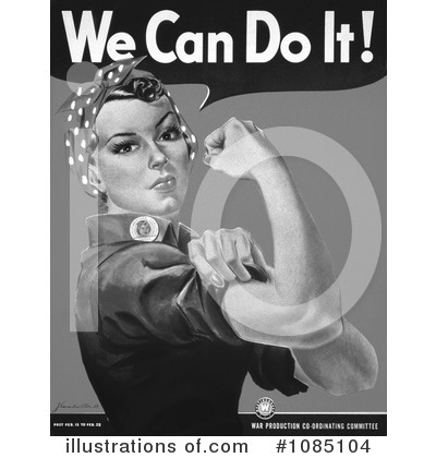 Royalty-Free (RF) Rosie The Riveter Clipart Illustration by JVPD - Stock Sample #1085104