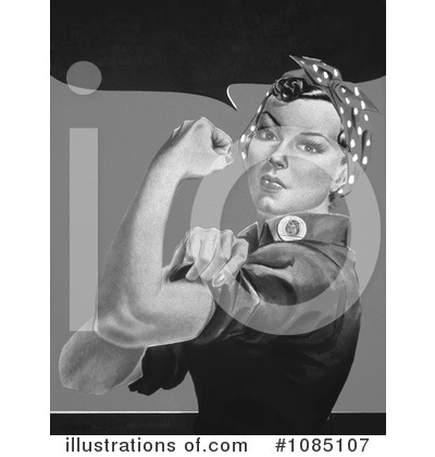 Royalty-Free (RF) Rosie The Riveter Clipart Illustration by JVPD - Stock Sample #1085107