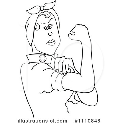 Royalty-Free (RF) Rosie The Riveter Clipart Illustration by djart - Stock Sample #1110848