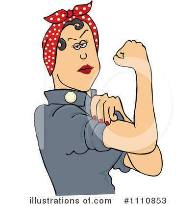 Royalty-Free (RF) Rosie The Riveter Clipart Illustration by djart - Stock Sample #1110853