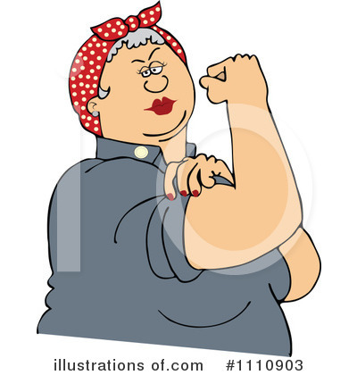 Royalty-Free (RF) Rosie The Riveter Clipart Illustration by djart - Stock Sample #1110903