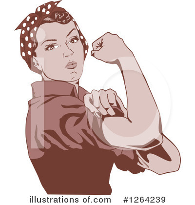 Royalty-Free (RF) Rosie The Riveter Clipart Illustration by Dennis Holmes Designs - Stock Sample #1264239