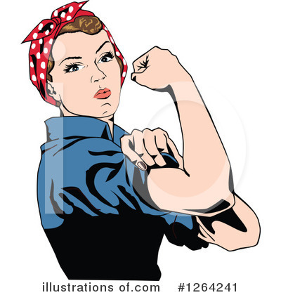 Royalty-Free (RF) Rosie The Riveter Clipart Illustration by Dennis Holmes Designs - Stock Sample #1264241