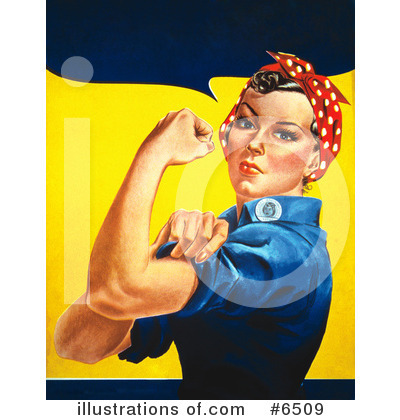 Royalty-Free (RF) Rosie The Riveter Clipart Illustration by JVPD - Stock Sample #6509