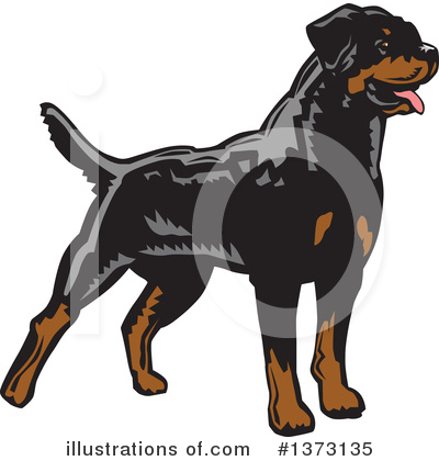 Royalty-Free (RF) Rottweiler Clipart Illustration by David Rey - Stock Sample #1373135