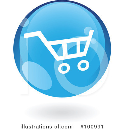 Royalty-Free (RF) Round Blue Icon Clipart Illustration by cidepix - Stock Sample #100991