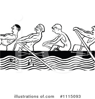 Royalty-Free (RF) Rowing Team Clipart Illustration by Prawny Vintage - Stock Sample #1115093
