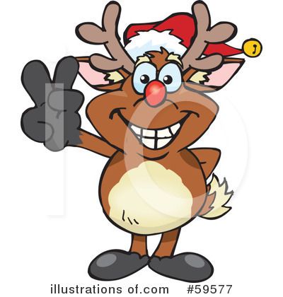 Royalty-Free (RF) Rudolph Clipart Illustration by Dennis Holmes Designs - Stock Sample #59577