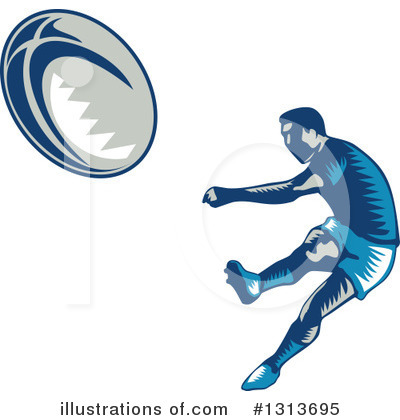Royalty-Free (RF) Rugby Player Clipart Illustration by patrimonio - Stock Sample #1313695