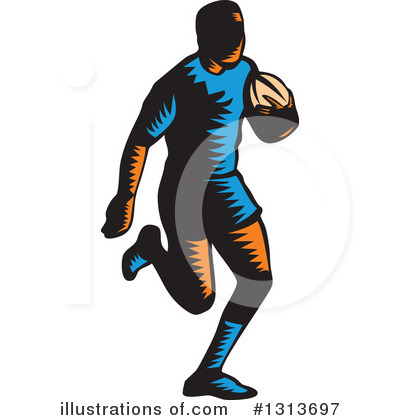 Royalty-Free (RF) Rugby Player Clipart Illustration by patrimonio - Stock Sample #1313697