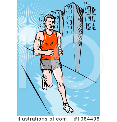 Royalty-Free (RF) Running Clipart Illustration by patrimonio - Stock Sample #1064496