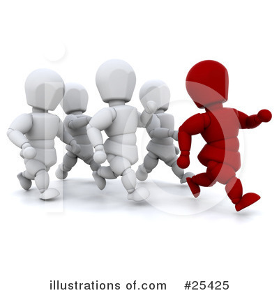 Royalty-Free (RF) Running Clipart Illustration by KJ Pargeter - Stock Sample #25425