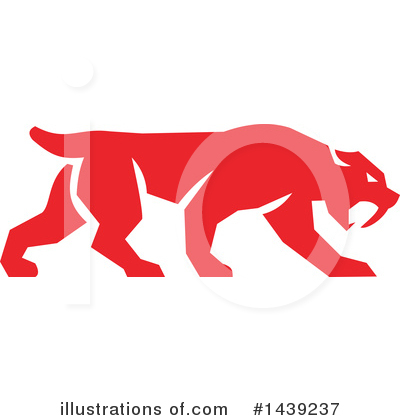 Royalty-Free (RF) Saber Tooth Tiger Clipart Illustration by patrimonio - Stock Sample #1439237