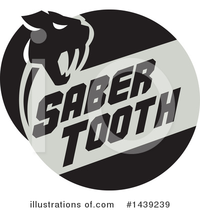 Royalty-Free (RF) Saber Tooth Tiger Clipart Illustration by patrimonio - Stock Sample #1439239