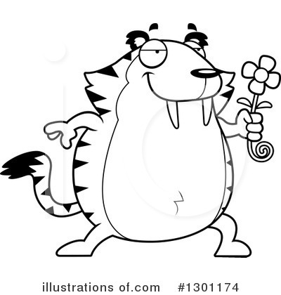 Saber Toothed Tiger Clipart #1301174 by Cory Thoman
