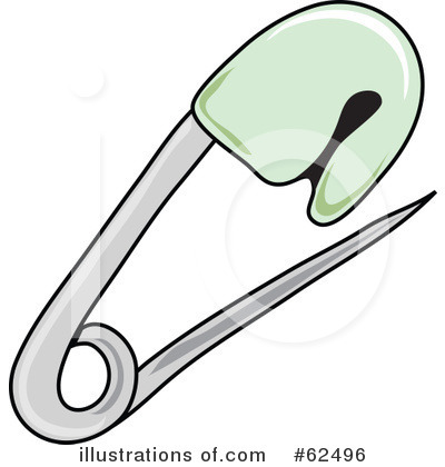 Royalty-Free (RF) Safety Pin Clipart Illustration by Pams Clipart - Stock Sample #62496