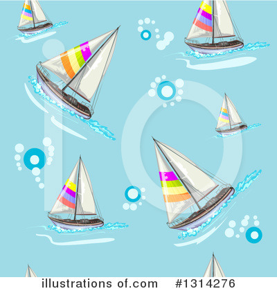 Royalty-Free (RF) Sailboat Clipart Illustration by merlinul - Stock Sample #1314276