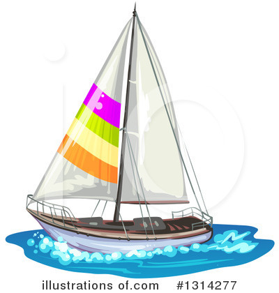 Royalty-Free (RF) Sailboat Clipart Illustration by merlinul - Stock Sample #1314277