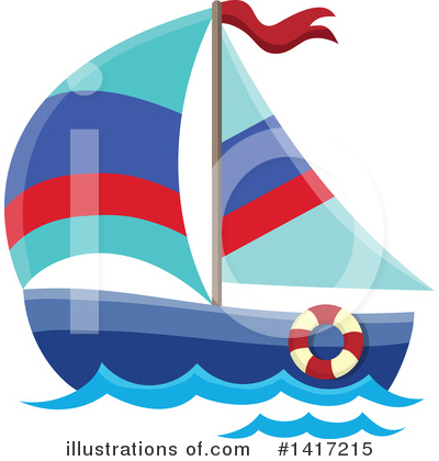 Royalty-Free (RF) Sailboat Clipart Illustration by visekart - Stock Sample #1417215