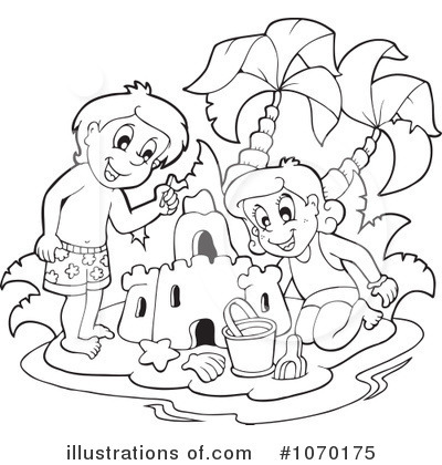 Royalty-Free (RF) Sand Castle Clipart Illustration by visekart - Stock Sample #1070175