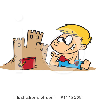 Royalty-Free (RF) Sand Castle Clipart Illustration by toonaday - Stock Sample #1112508