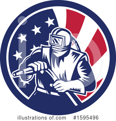 American Flag Clipart #1595496 by patrimonio