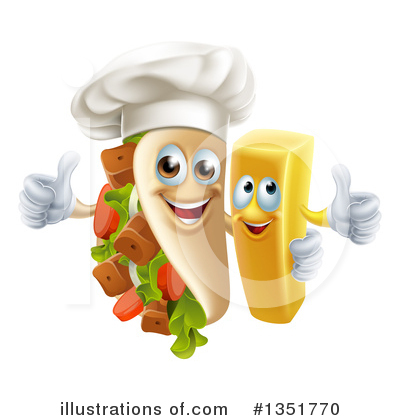 Souvlaki Kebab Clipart #1351770 by AtStockIllustration