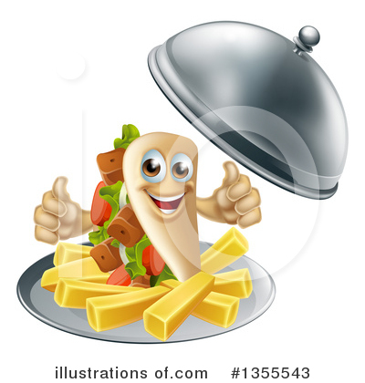 Souvlaki Kebab Clipart #1355543 by AtStockIllustration