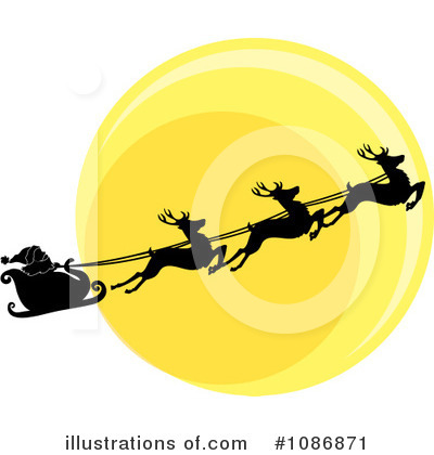 Santas Sleigh Clipart #1086871 by Pams Clipart