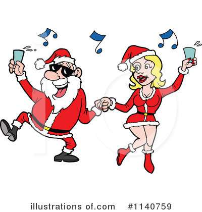 Christmas Party Clipart #1140759 by LaffToon