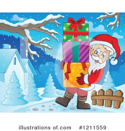 Royalty-Free (RF) Santa Clipart Illustration by visekart - Stock Sample #1211559