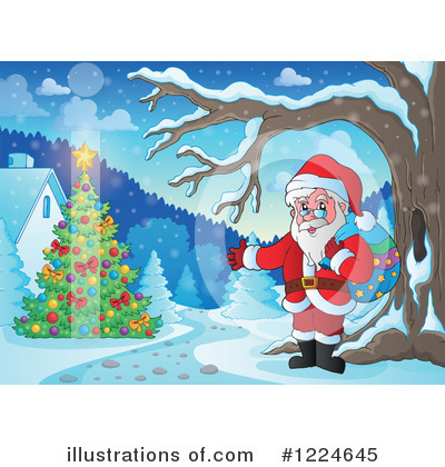 Royalty-Free (RF) Santa Clipart Illustration by visekart - Stock Sample #1224645