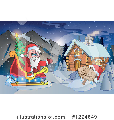 Royalty-Free (RF) Santa Clipart Illustration by visekart - Stock Sample #1224649