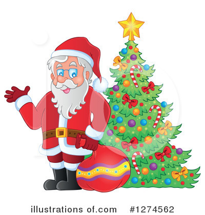 Royalty-Free (RF) Santa Clipart Illustration by visekart - Stock Sample #1274562