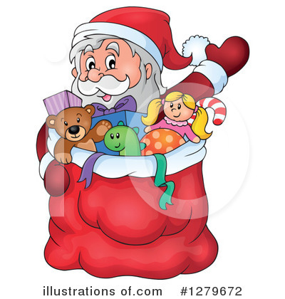 Royalty-Free (RF) Santa Clipart Illustration by visekart - Stock Sample #1279672