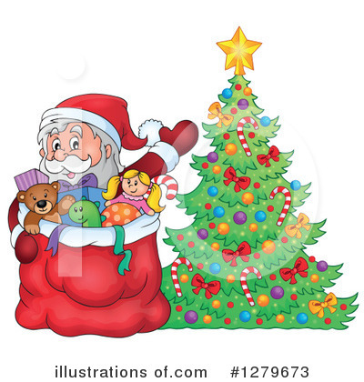 Royalty-Free (RF) Santa Clipart Illustration by visekart - Stock Sample #1279673