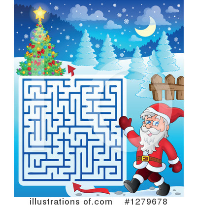 Royalty-Free (RF) Santa Clipart Illustration by visekart - Stock Sample #1279678