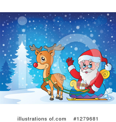 Royalty-Free (RF) Santa Clipart Illustration by visekart - Stock Sample #1279681